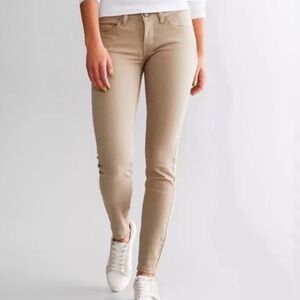 Ralph Lauren Black Label 105 Coated Canvas Jeans Beige Size 28 Tapered